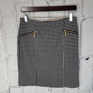 Alfani Women’s Black and White Houndstooth‎ Pencil Skirt Career Office Mini 8P